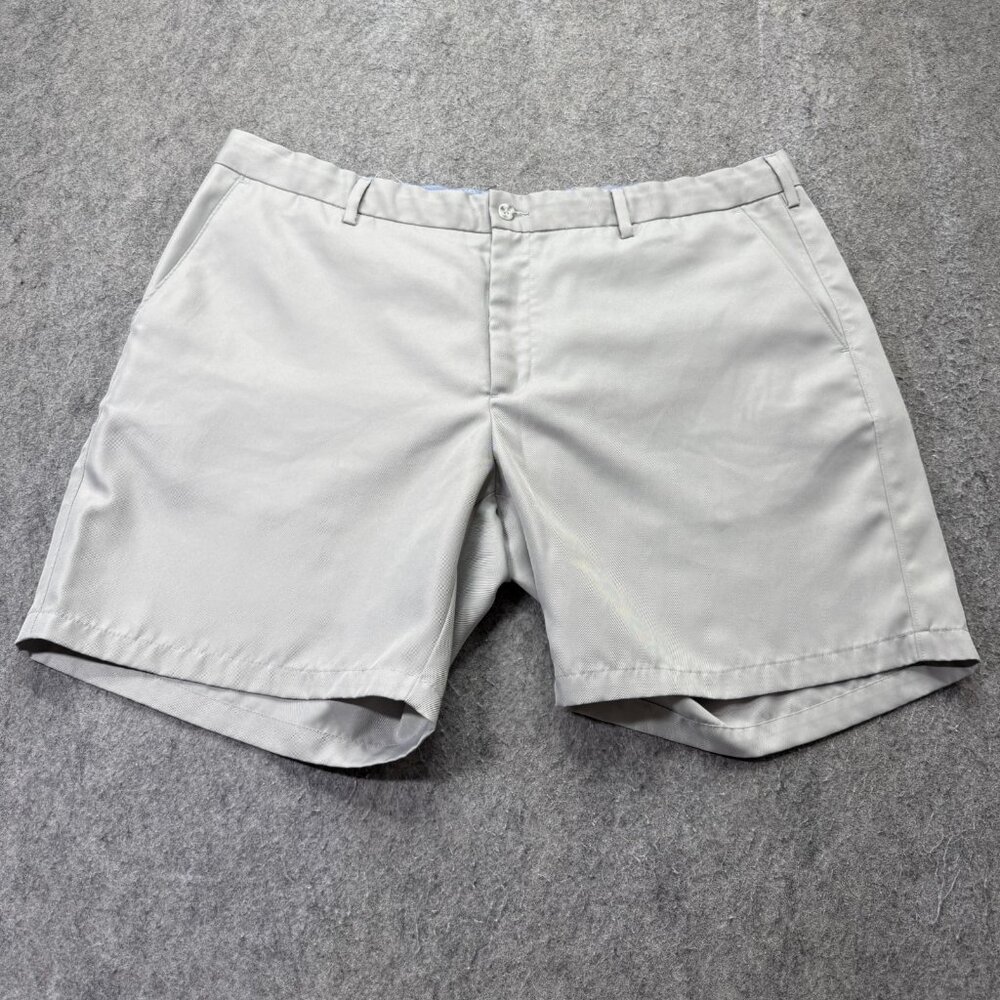Onward Reserve Shorts Men 42 Gray Flat Front Performance Stretch 8" b123